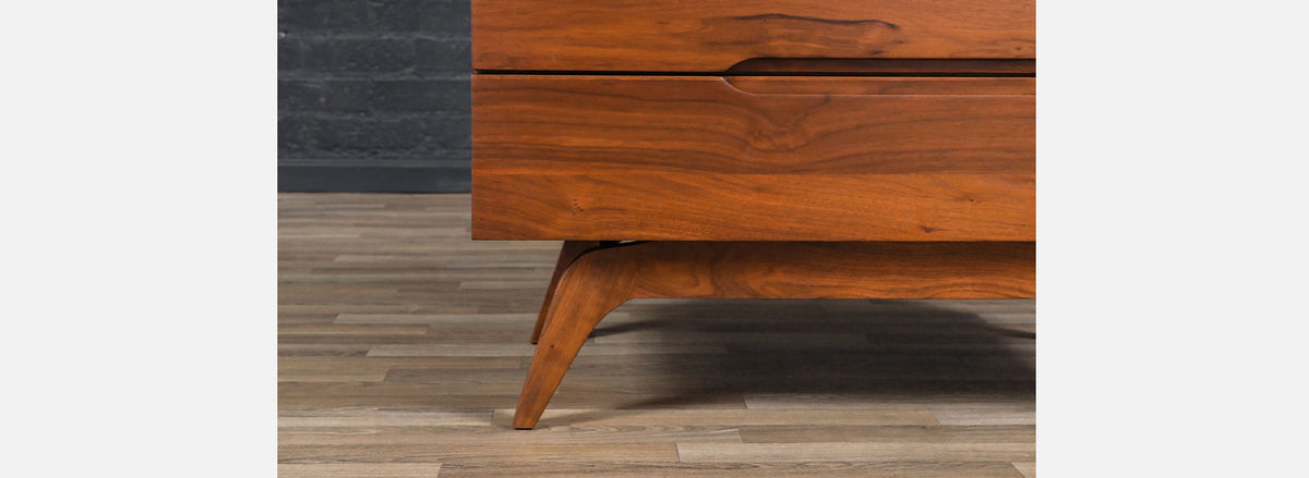 Mid-Century Californian Modern Sculpted Walnut Chest 