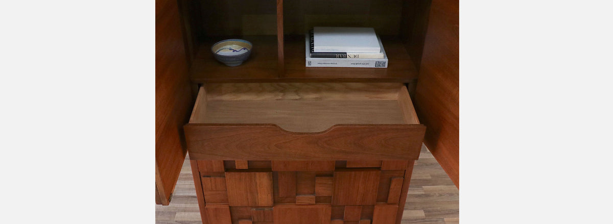 Mid-Century Brutalist "Staccato" Highboy Dresser by Lane