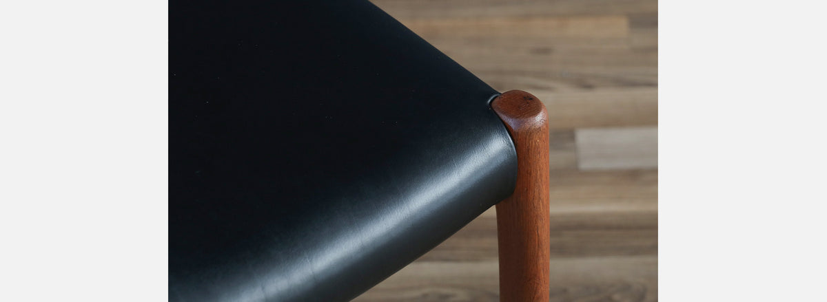 Niels Moller Model-80A Teak & Leather Stool
