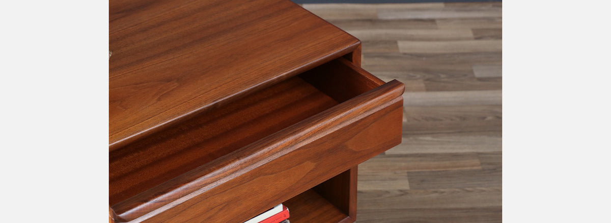 Mid-century Single Walnut Night Stand by Westnofa