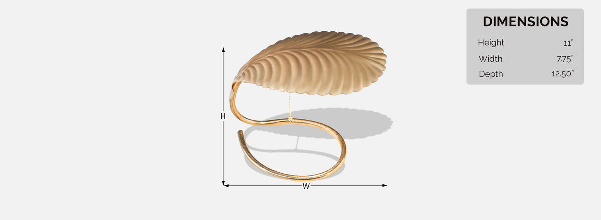 Post Modern Brass Leaf Shaped Desk Lamp