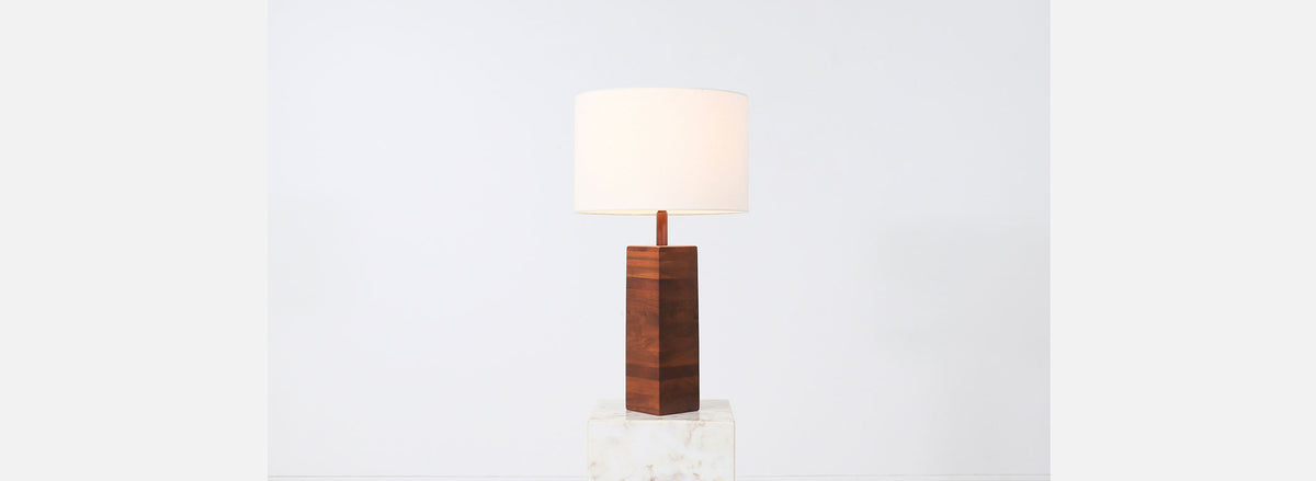 Gordon & Jane Martz Walnut Table Lamp for Marshall Studios