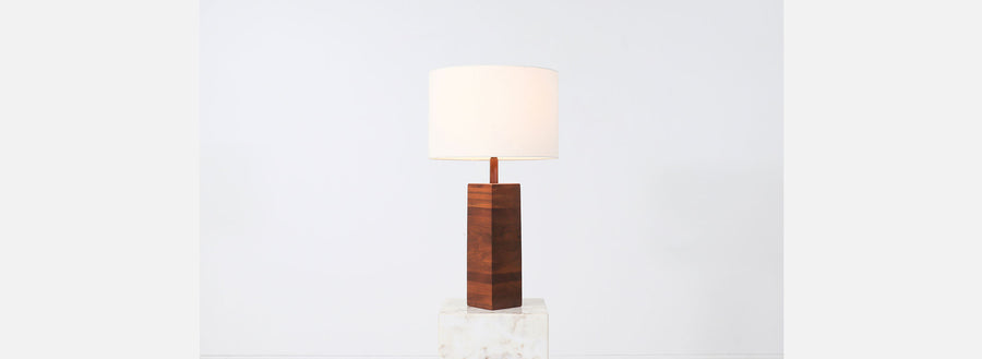 Gordon & Jane Martz Walnut Table Lamp for Marshall Studios