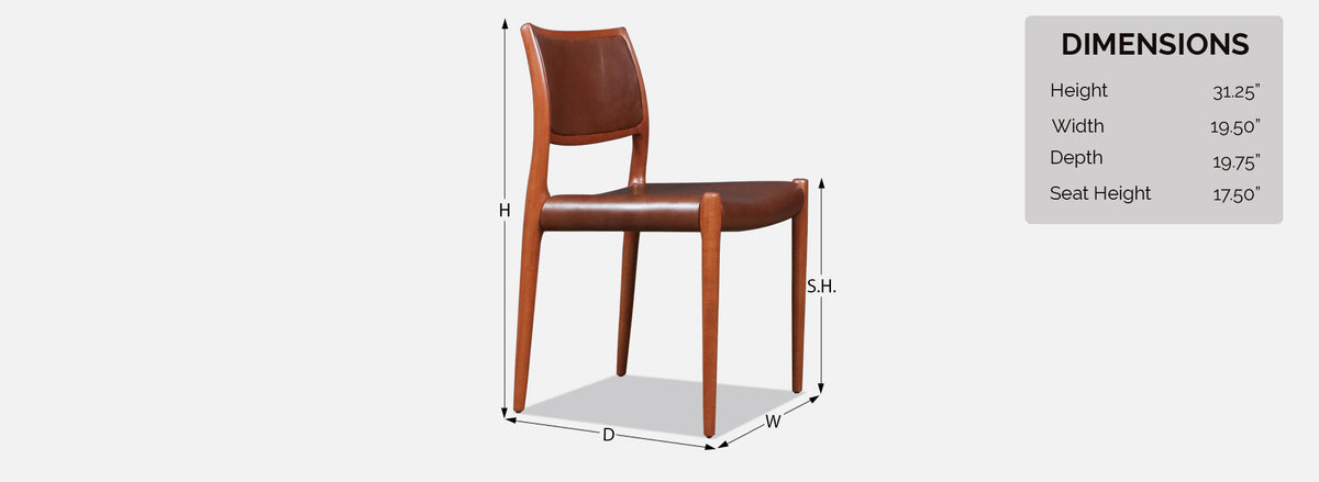 Niels Moller Model-80 Teak & Cognac Leather Chair