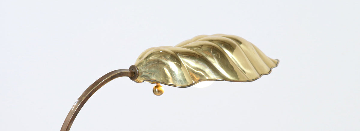 Mid-Century Modern Brass Leaf Table Lamp by Chapman