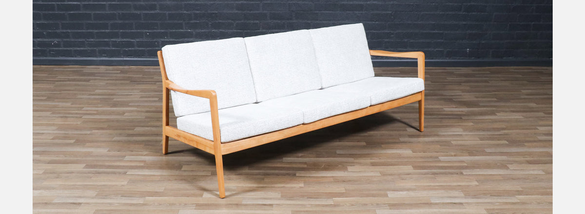 Folke Ohlsson Model “Tema 1” Beechwood Sofa for Dux
