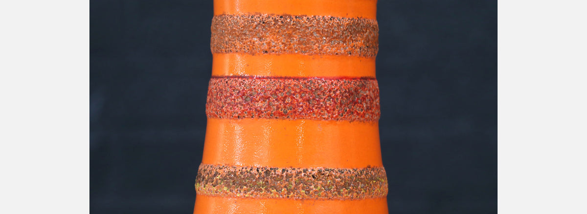 Mid-Century Modern Orange Glazed Ceramic Table Lamp by Phil-Mar