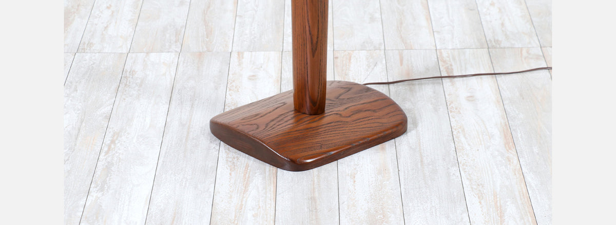 Californian Modern Sculpted Walnut Floor Lamp