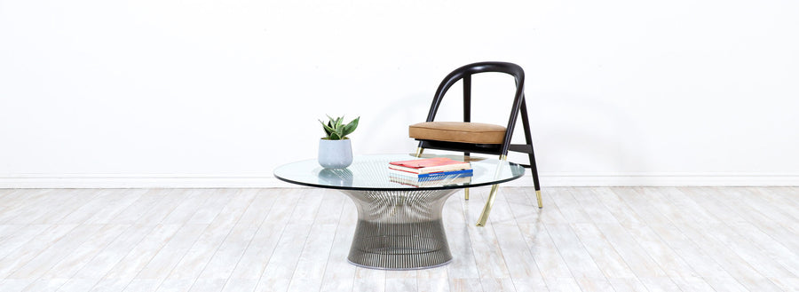 Vintage Warren Platner Steel & Glass Coffee Table for Knoll 