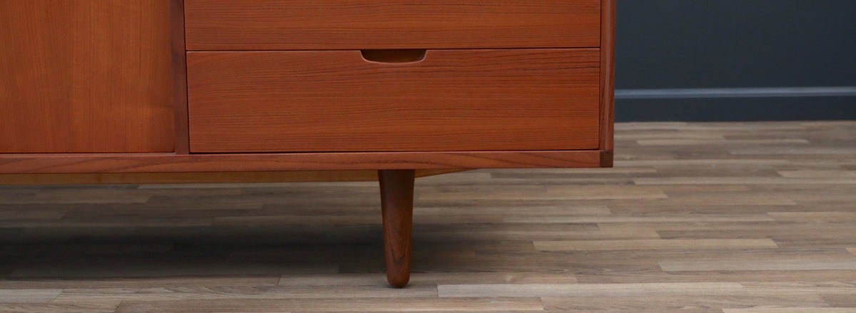 Mid-Century Danish Modern Teak Credenza w/ Sliding Doors