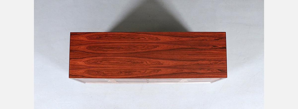 Danish Modern Rosewood Dresser w/ Steel Accents by Falster