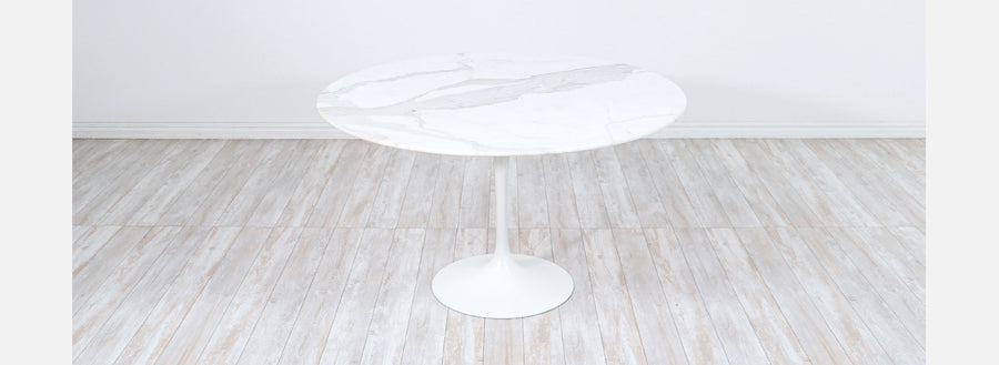 Vintage Eero Saarinen Tulip Dining Table with Rare Calacatta Marble Top for Knoll
