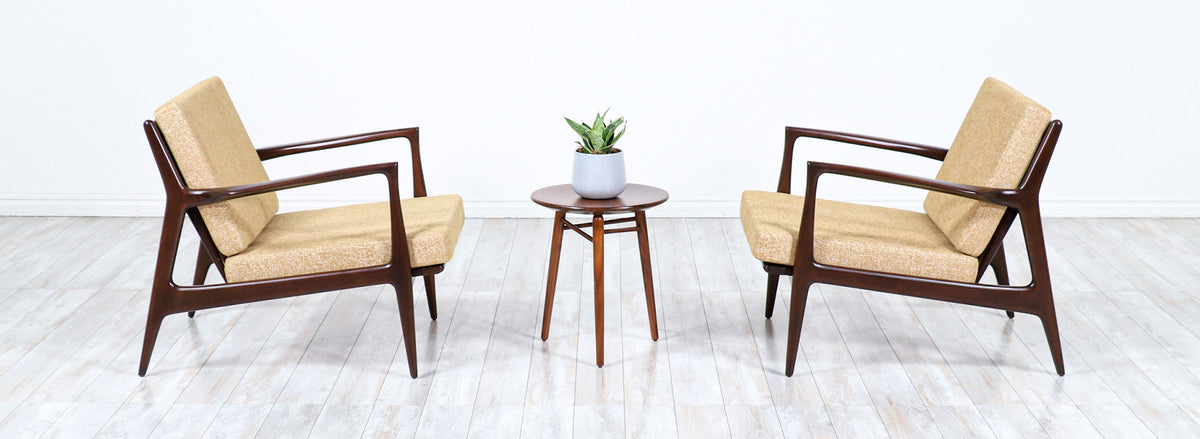 Danish Modern Sculpted Lounge Chairs by Ib Kofod-Larsen for Selig