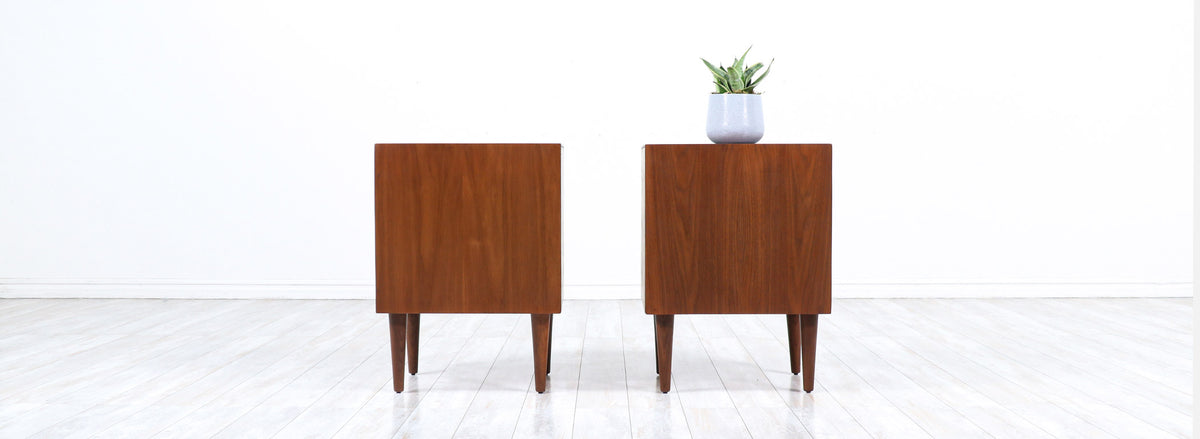 Milo Baughman Walnut Night Stands for Glenn of California