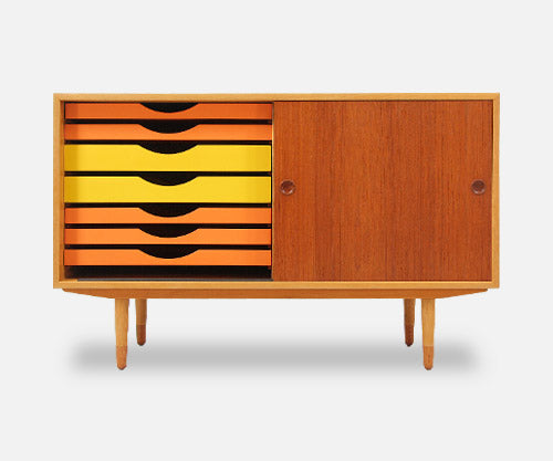 Rare Børge Mogensen Muli-Color Credenza for Søborg Møbler