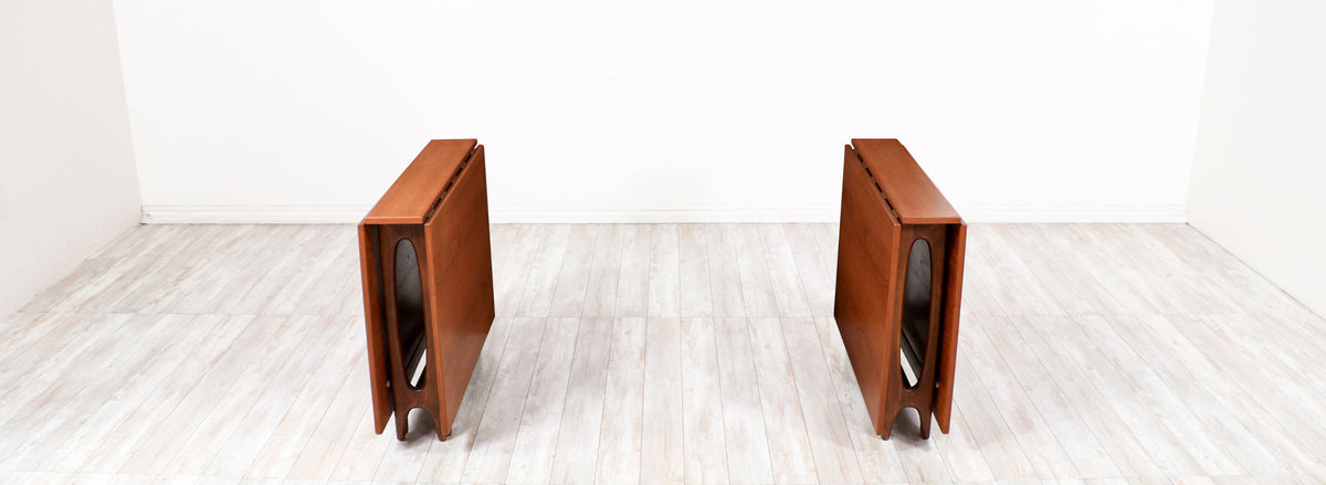 Norwegian Modern Drop-Leaf Teak Dining Tables Set by Bendt Winge