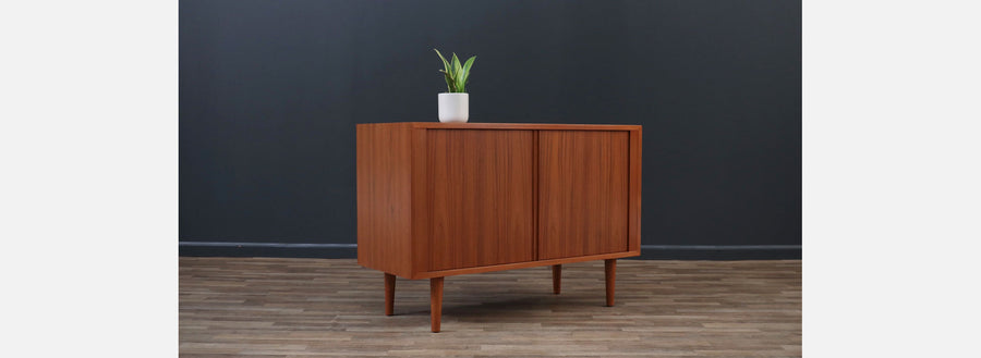 Carlo Jensen Teak Tambour-Door Cabinet for Hundevad Co.