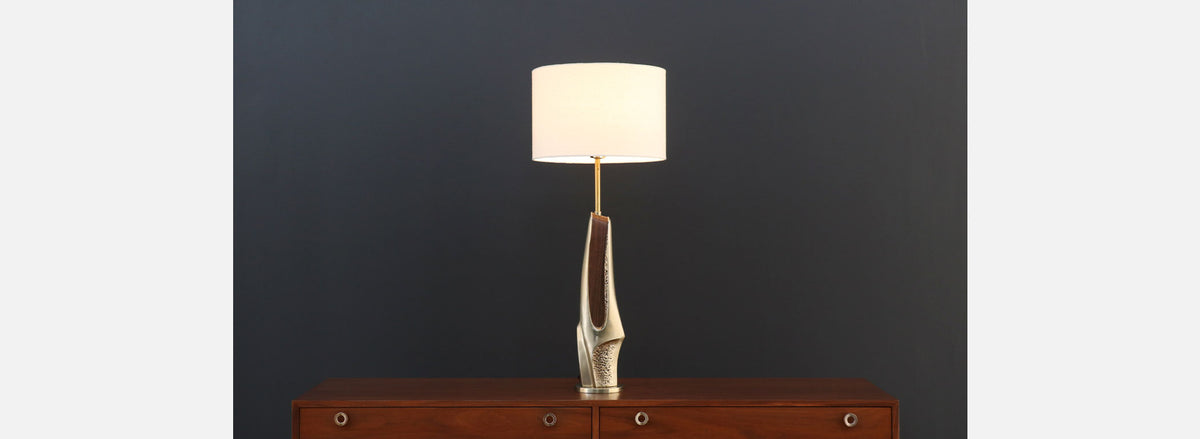 Mid-Century Modern Brutalist Table Lamp by Laurel