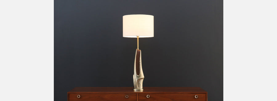 Mid-Century Modern Brutalist Table Lamp by Laurel