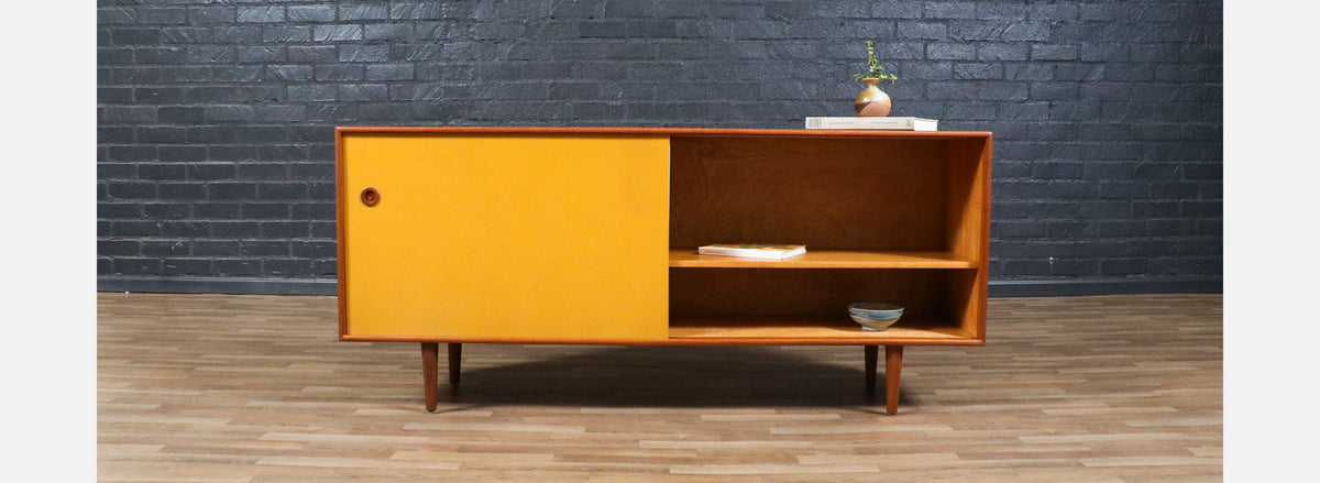 Danish Modern Teak & Two-Tone Lacquered Credenza