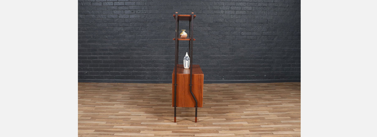Danish Modern Tambour-Door Bookshelf by Lyby Mobler 