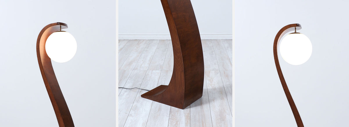 Vintage Jack Haywood Sculpted "Serpentine" Floor Lamp by Modeline of CA