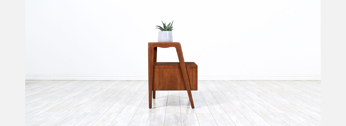 John Keal Two-Tier Night Stand for Brown Saltman