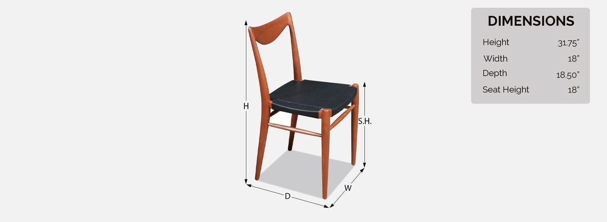 Rolf Rastad & Adolf Relling “Bambi” Teak & Leather Dining Chairs