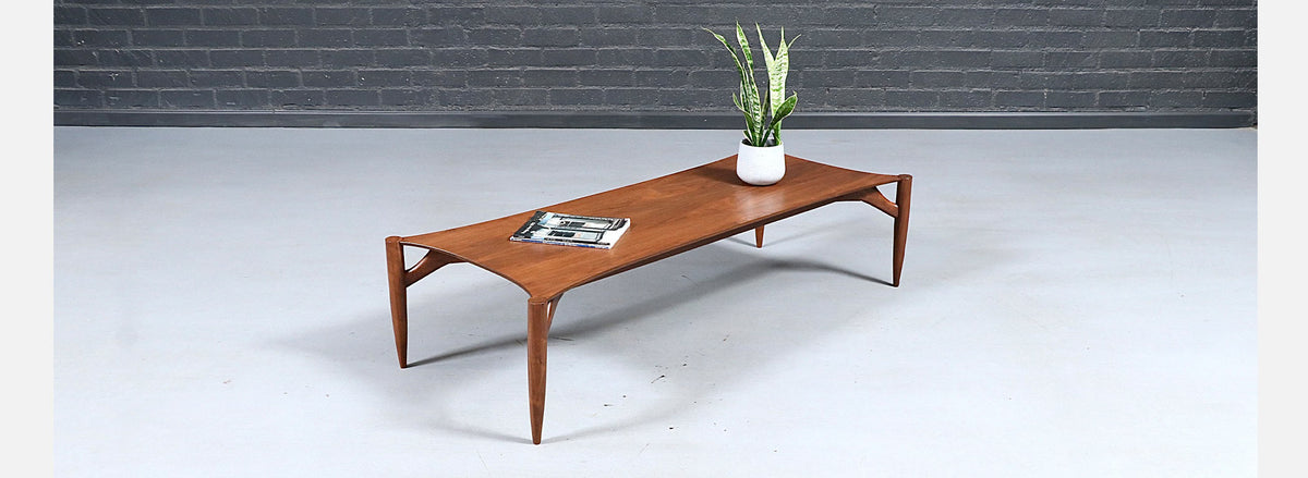 Rare Greta M. Grossman Sculpted Floating Top Coffee Table for Glenn of California