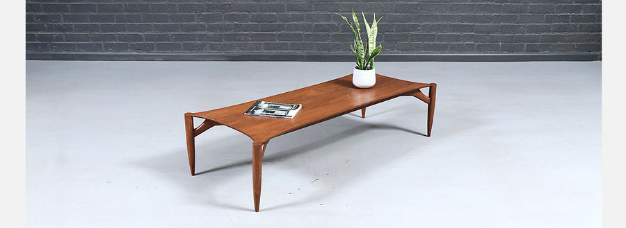 Rare Greta M. Grossman Sculpted Floating Top Coffee Table for Glenn of California