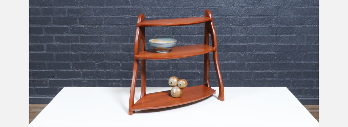 California Studio Craft Organic Modern Teak Counter Shelf