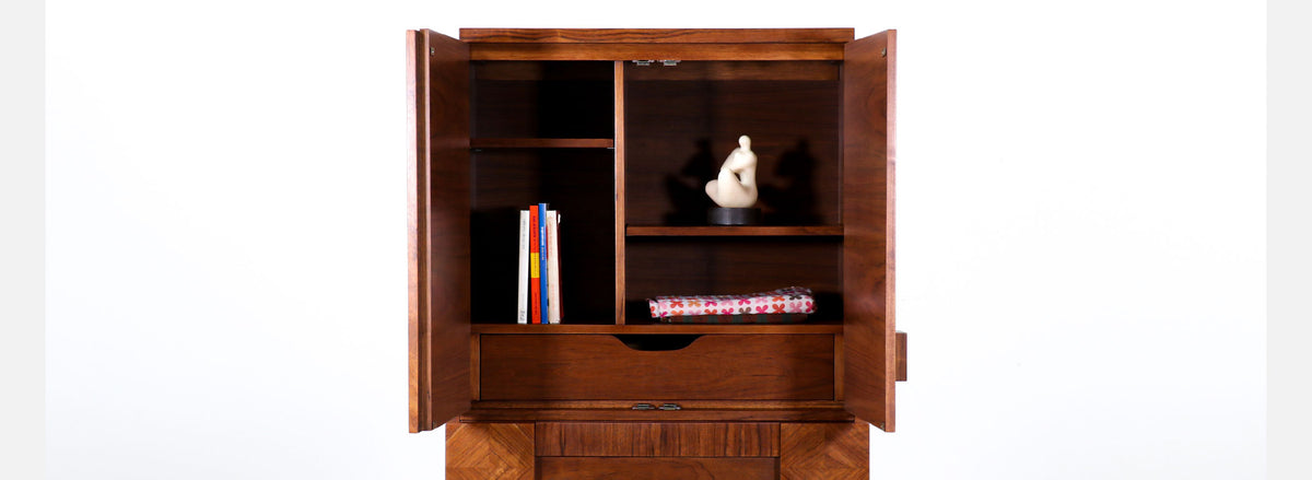 Mid-Century Modern "Stacatto" Geometric Highboy by Lane Furniture
