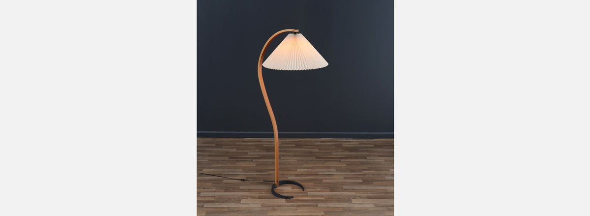 Danish Modern Teak Arc Floor Lamp by Mads Caprani