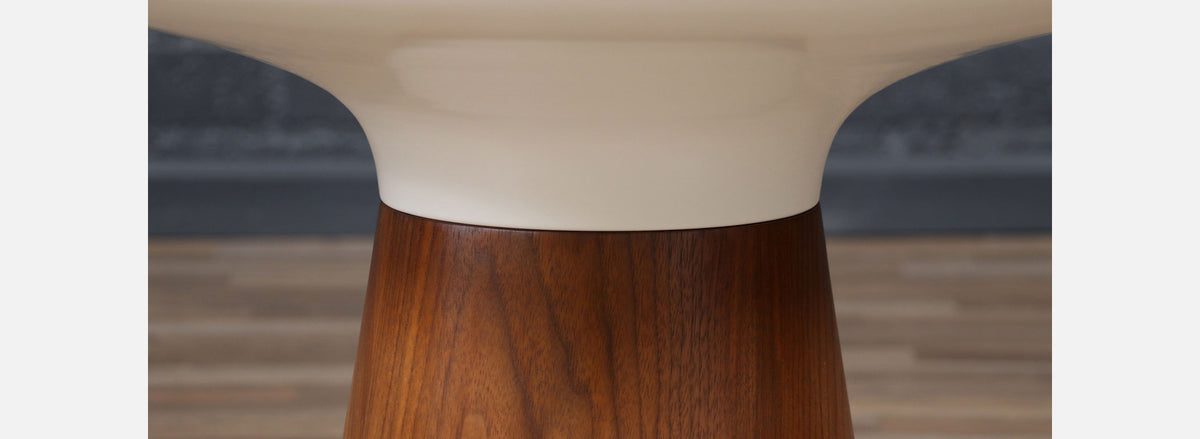 Frank Rohloff Tulip Marble & Walnut Side Table for Brown Saltman 