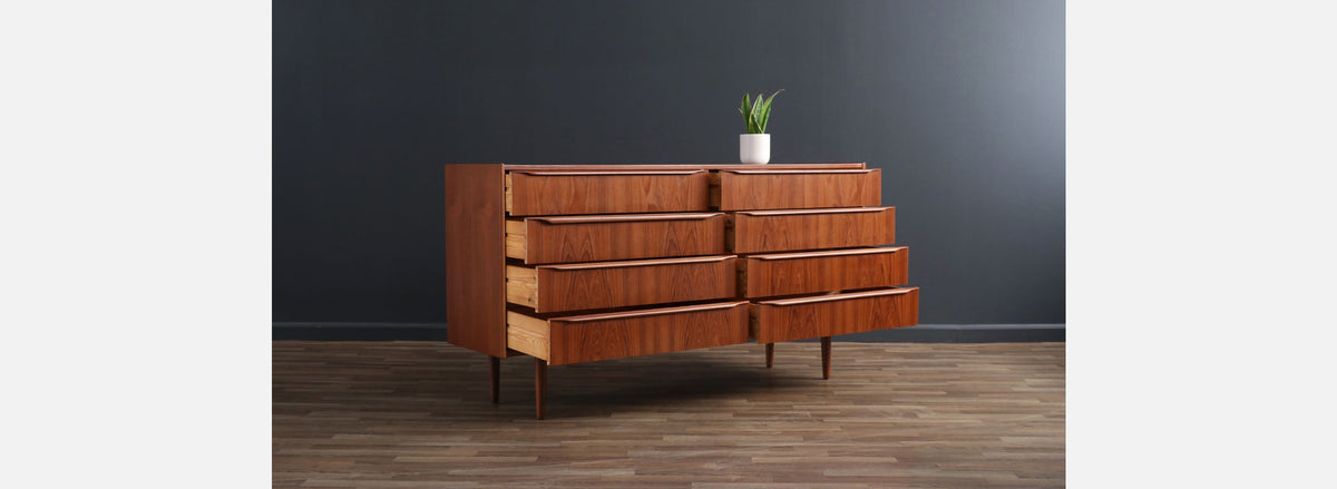Mid-Century Danish Modern 8-Drawer Teak Dresser