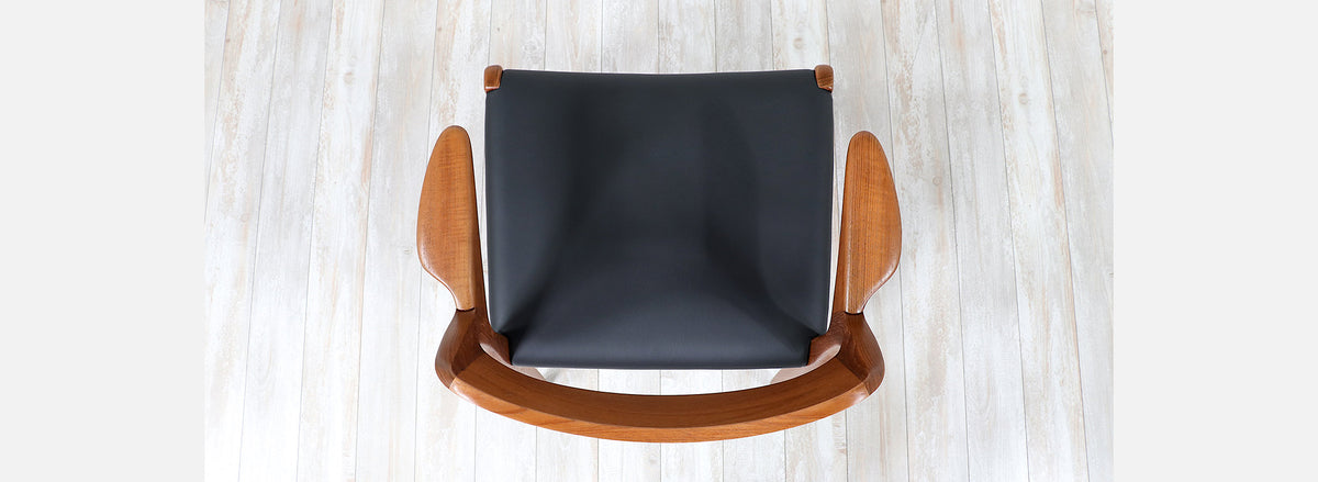Niels Møller Model-71 Leather & Teak Arm Chairs for J.L. Møllers