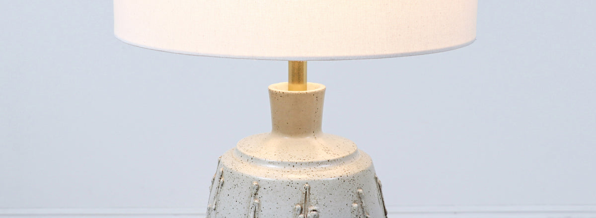 David Cressey Glazed Drip Texture Ceramic Table Lamp for Architectural Pottery