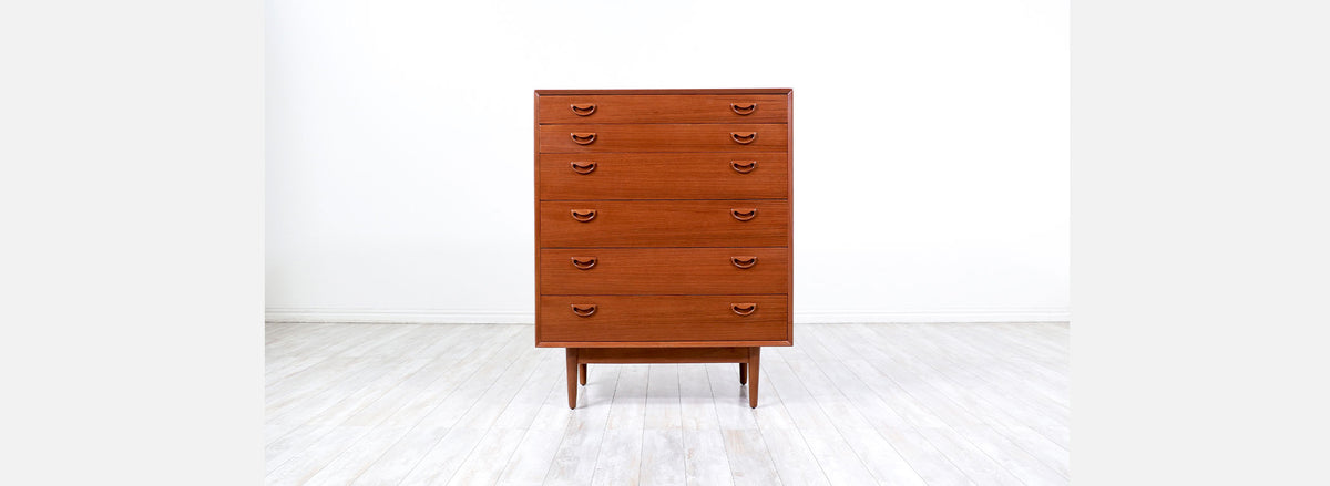 Danish Modern Teak Chest of Drawers Dresser