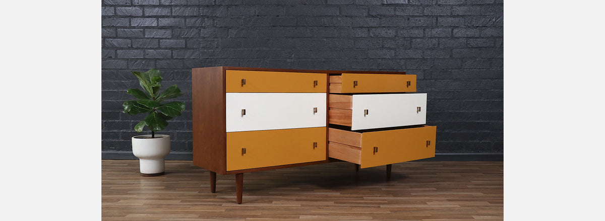 Glenn of California Multi-Color Lacquered & Walnut Dresser