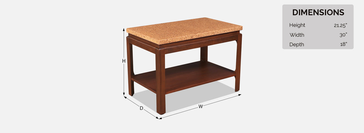 Paul Frankl Cork Top Two-Tier Side Table for Johnson Furniture 