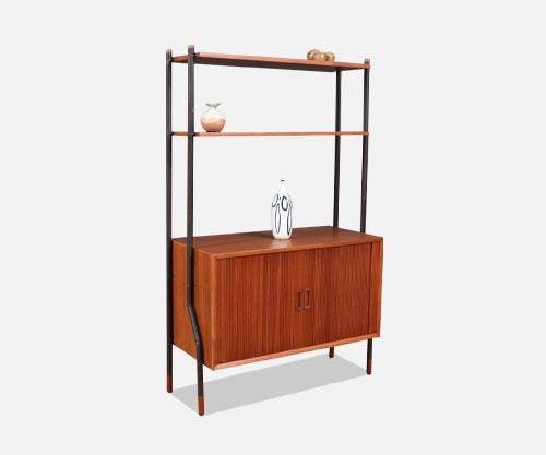 Danish Modern Tambour-Door Bookshelf by Lyby Mobler 