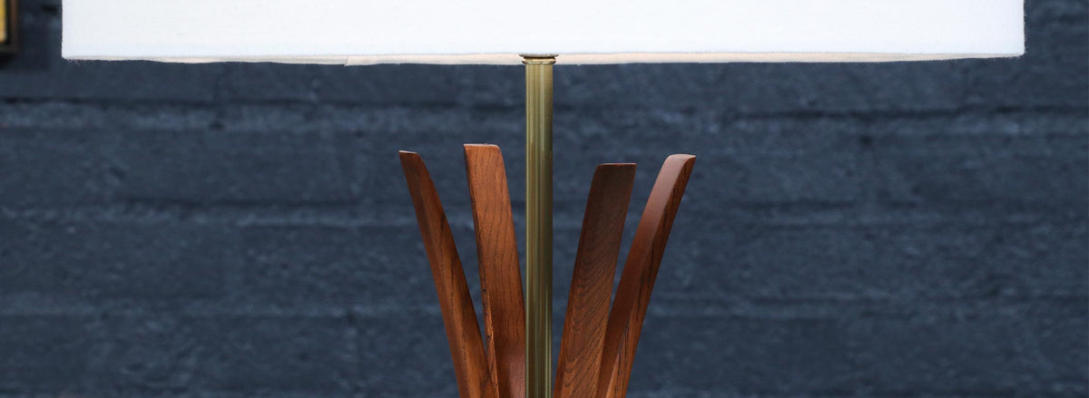Mid-Century Modern Sculpted Table Lamp by Roller Lamp Co.