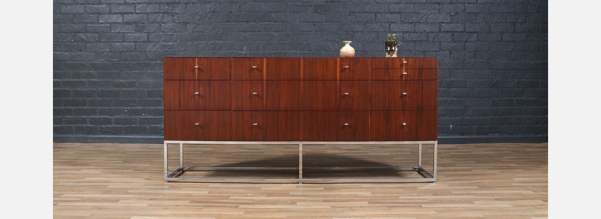 Kipp Stewart Rosewood & Chrome Dresser for Directional