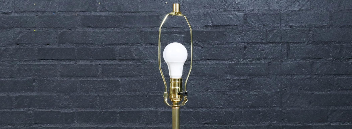 Italian Travertine & Walnut Cone Style Table Lamp