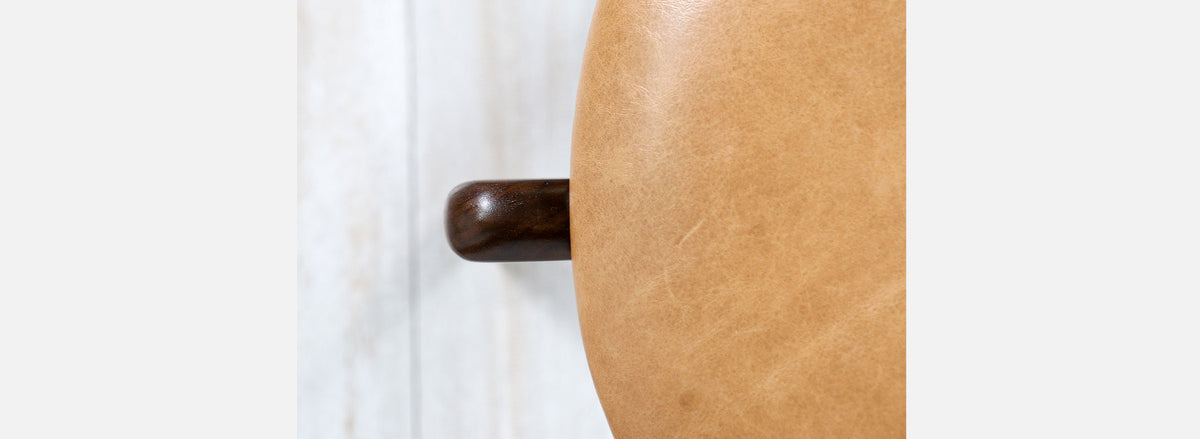 Adrian Pearsall Sculpted Walnut & Leather Stools for Craft Associates