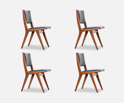 Set of 4 Rare Dan Johnson Dining Chairs for Hayden Hall Furniture