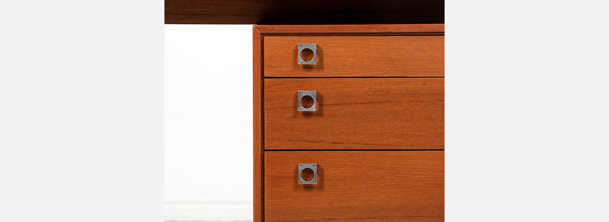 Danish Modern Executive Teak Desk for H.P. Hansen