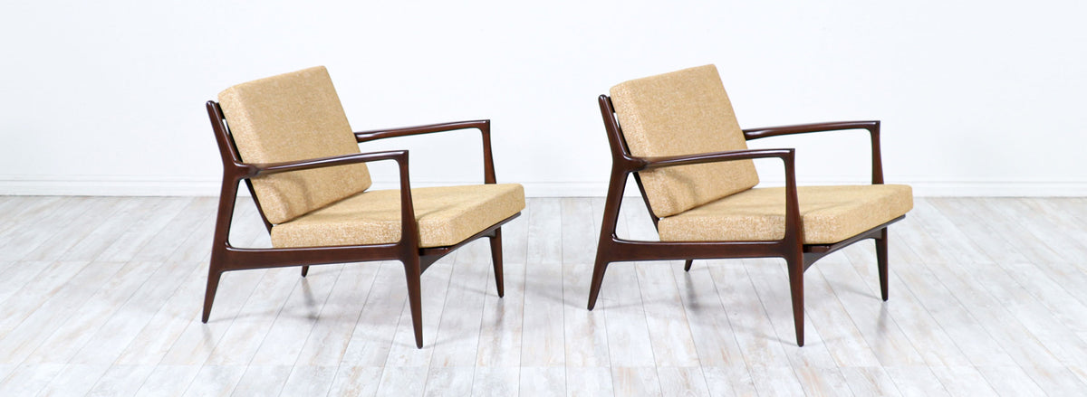 Danish Modern Sculpted Lounge Chairs by Ib Kofod-Larsen for Selig