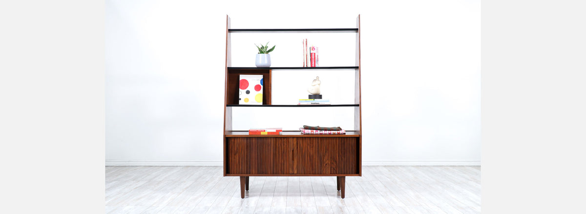 Merton L. Gershun Pyramid Bookshelf with Tambour-Doors for Dillingham