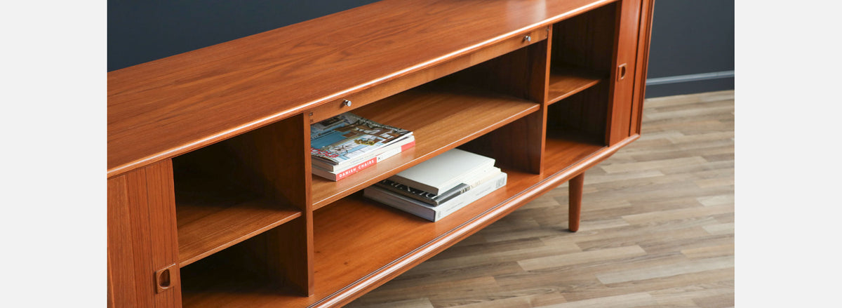 Axel Christiansen Teak Tambour-Door Credenza for Aco Mobler